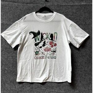 Wicked Changed For Good Musical Witch Graphic T-Shirt White L NWT